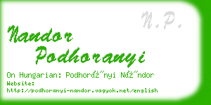 nandor podhoranyi business card